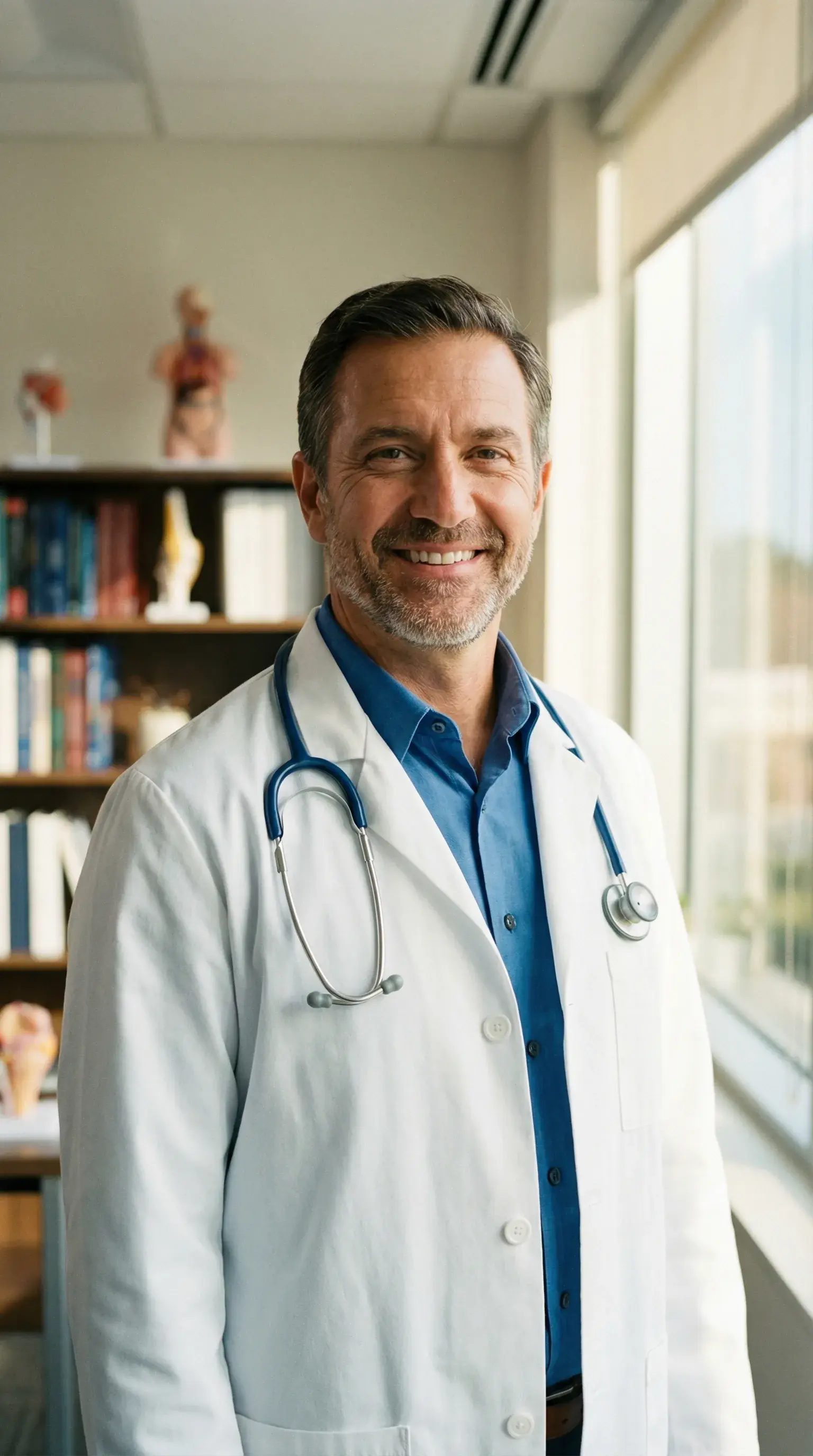 Medical professional endorsing preventive health screenings