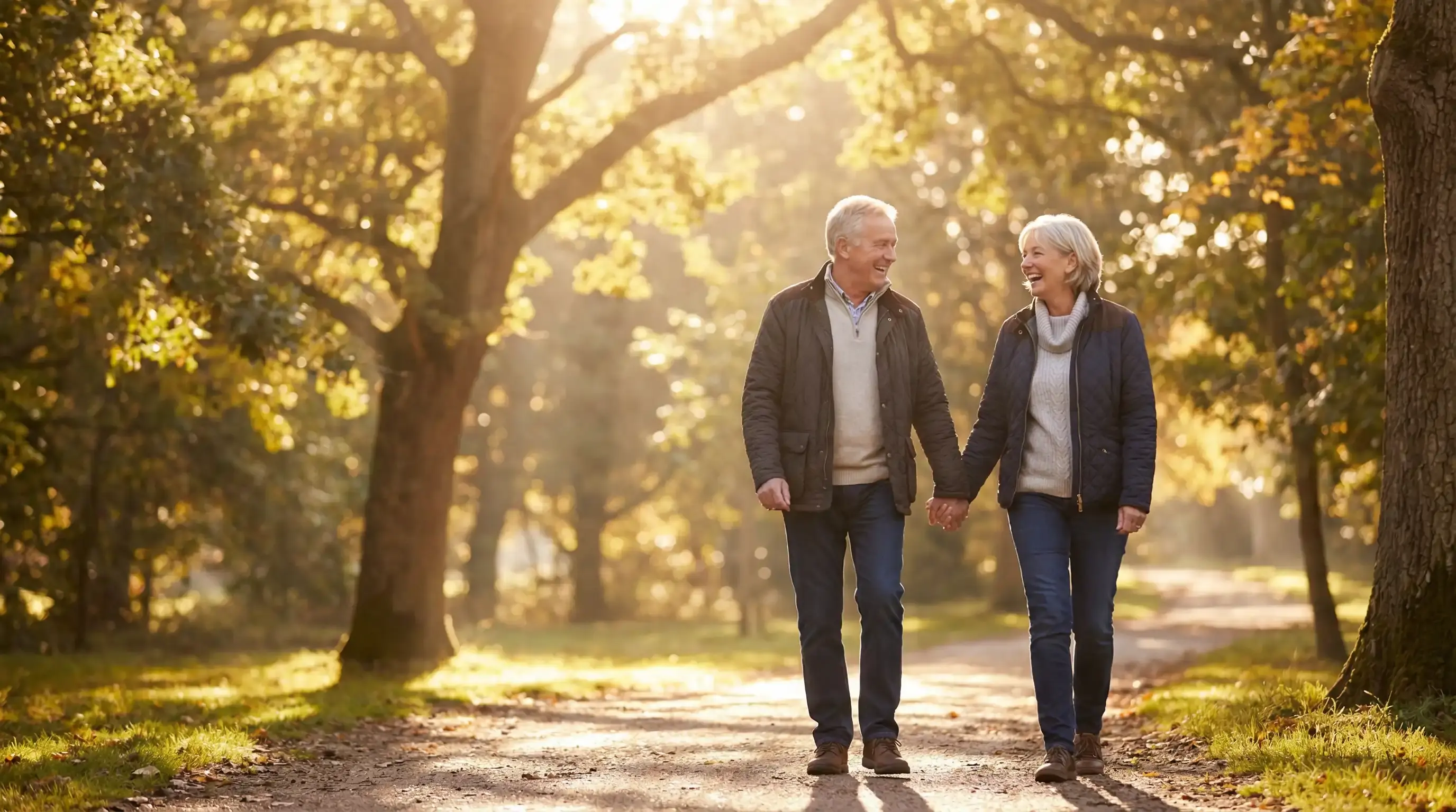 Happy couple enjoying peace of mind after health screenings